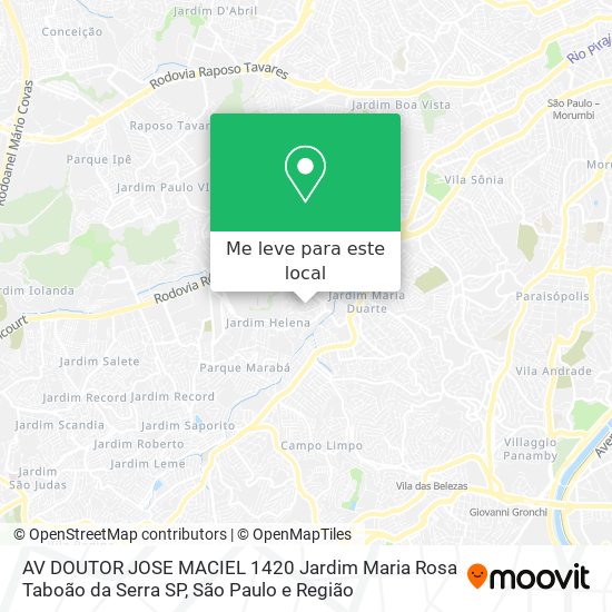 AV DOUTOR JOSE MACIEL  1420   Jardim Maria Rosa   Taboão da Serra   SP mapa