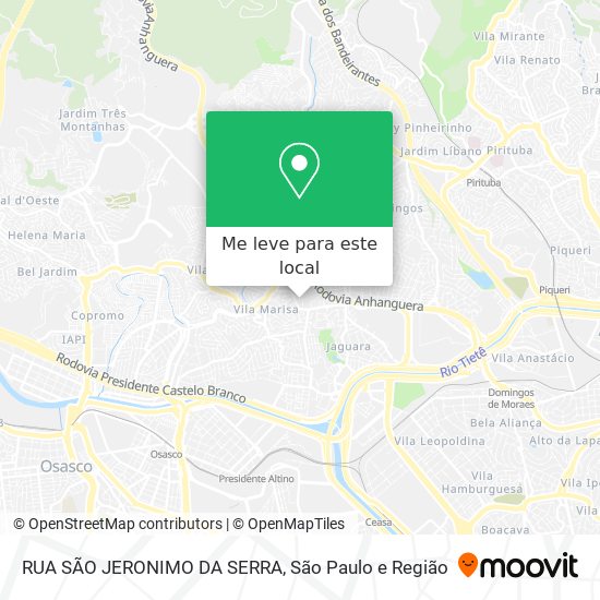 RUA SÃO JERONIMO DA SERRA mapa