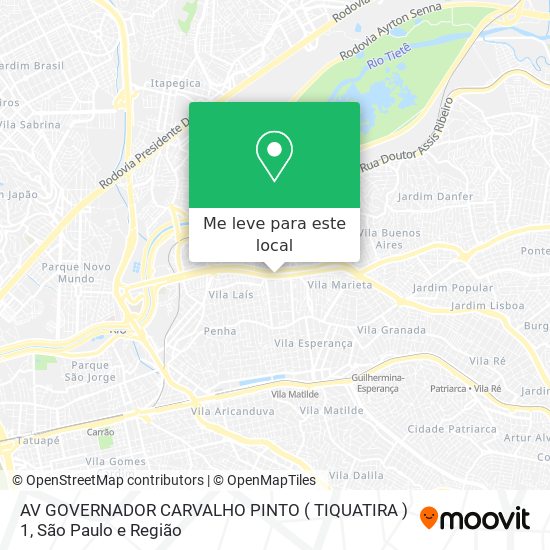 AV GOVERNADOR CARVALHO PINTO ( TIQUATIRA ) 1 mapa