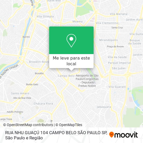 RUA NHU GUAÇÚ 104  CAMPO BELO  SÃO PAULO SP mapa