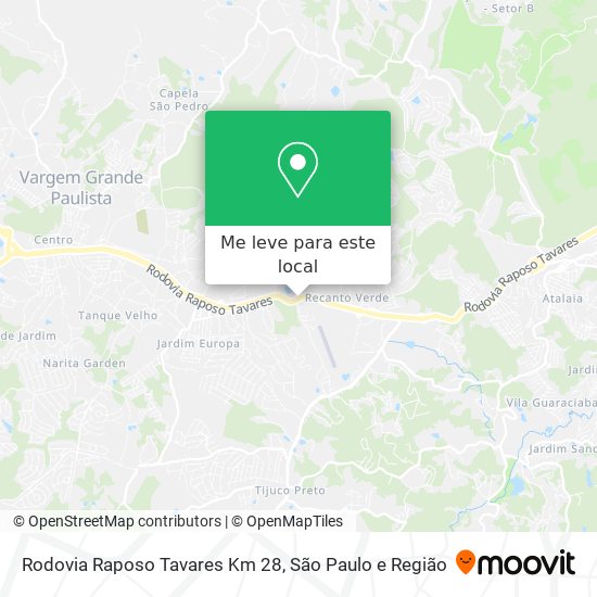 Rodovia Raposo Tavares Km 28 mapa