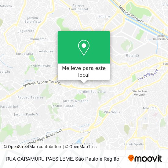 RUA CARAMURU PAES LEME mapa