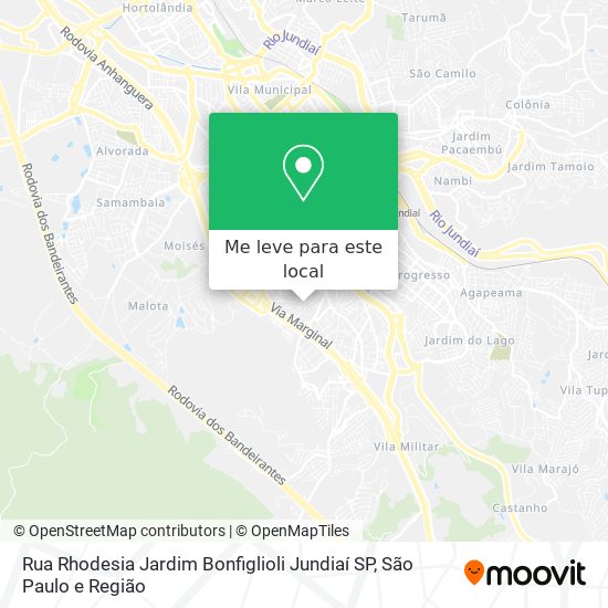 Rua Rhodesia  Jardim Bonfiglioli  Jundiaí   SP mapa