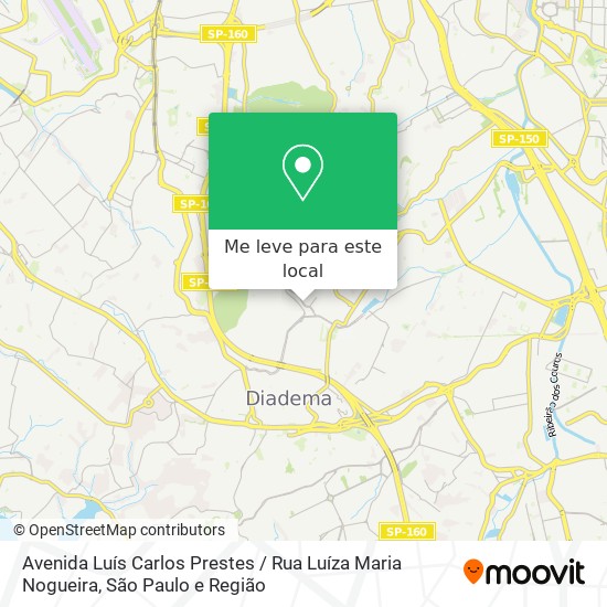 Avenida Luís Carlos Prestes / Rua Luíza Maria Nogueira mapa