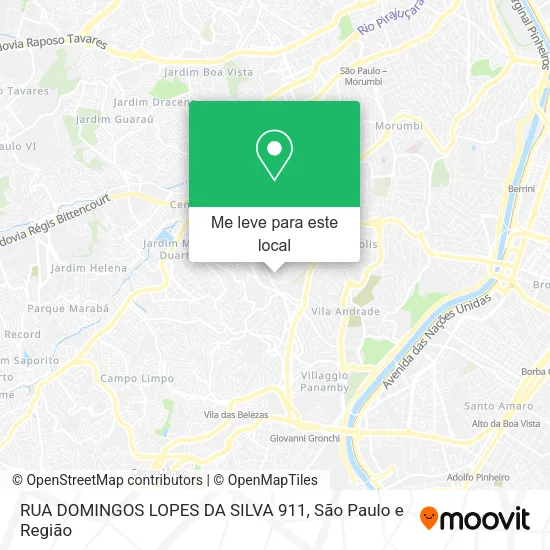 RUA DOMINGOS LOPES DA SILVA 911 mapa
