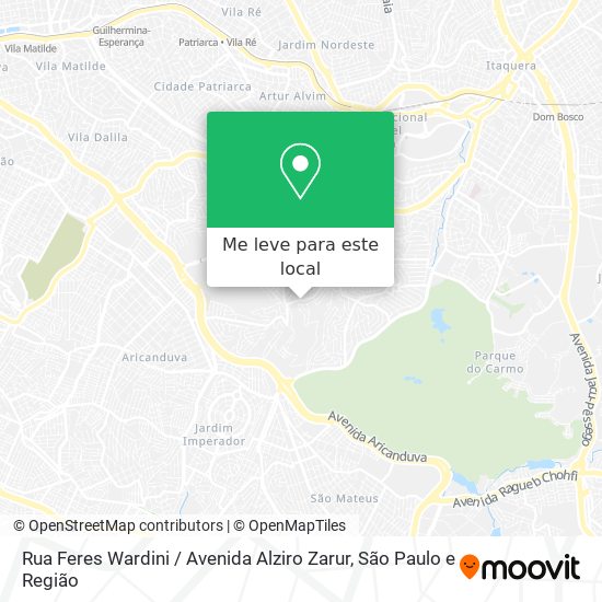 Rua Feres Wardini / Avenida Alziro Zarur mapa