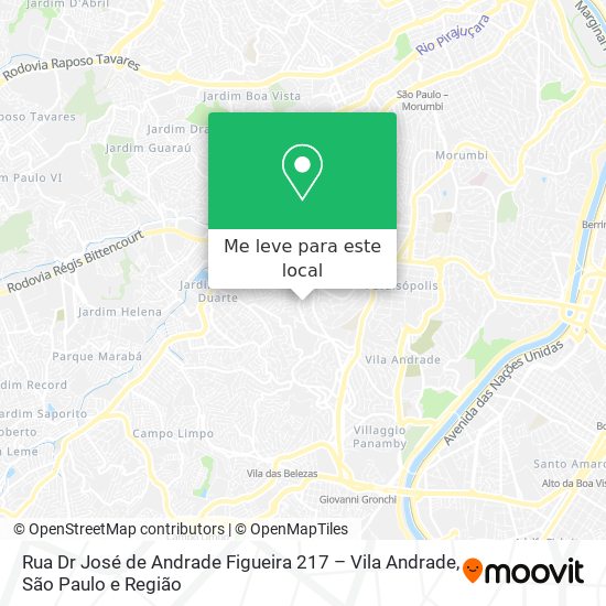 Rua Dr  José de Andrade Figueira  217 – Vila Andrade mapa