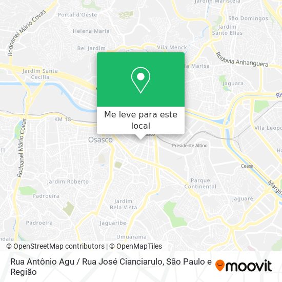 Rua Antônio Agu / Rua José Cianciarulo mapa