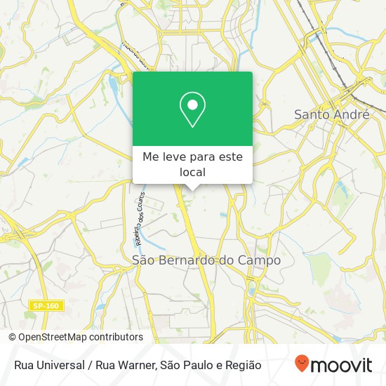 Rua Universal / Rua Warner mapa