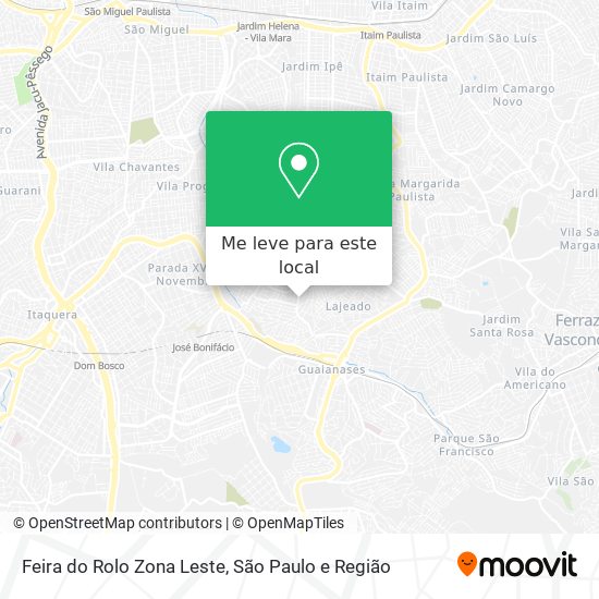Feira do Rolo Zona Leste mapa