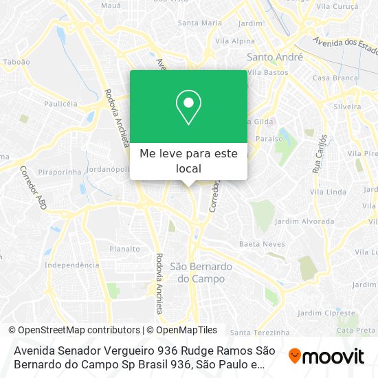 Avenida Senador Vergueiro  936   Rudge Ramos  São Bernardo do Campo   Sp  Brasil 936 mapa