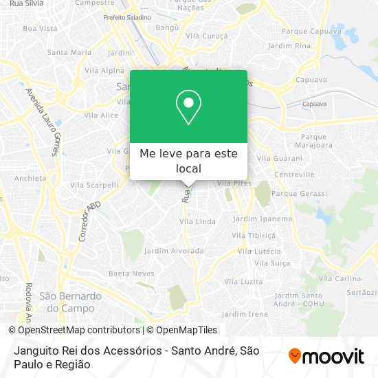 Janguito Rei dos Acessórios - Santo André mapa