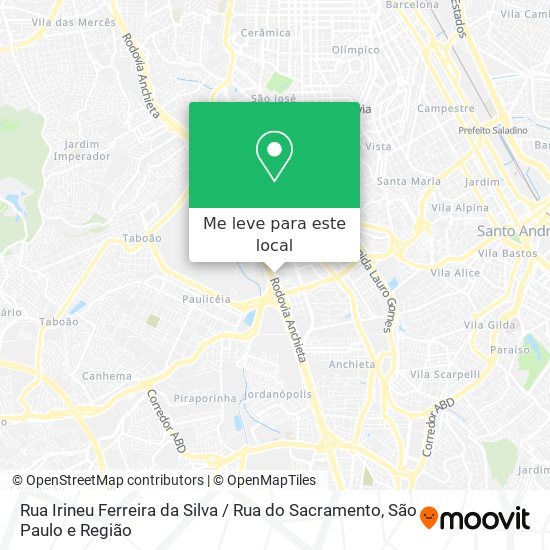 Rua Irineu Ferreira da Silva / Rua do Sacramento mapa