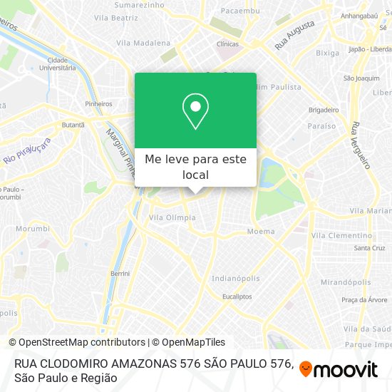RUA CLODOMIRO AMAZONAS  576 SÃO PAULO 576 mapa