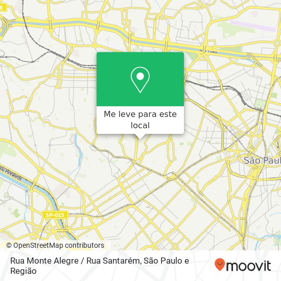 Rua Monte Alegre / Rua Santarém mapa
