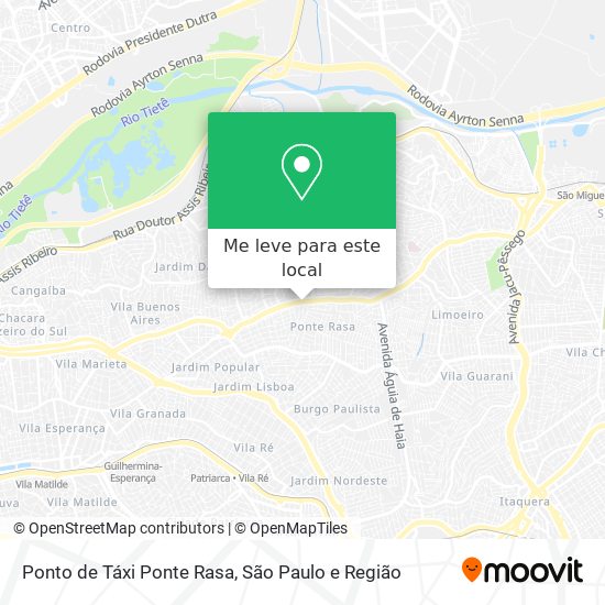Ponto de Táxi Ponte Rasa mapa