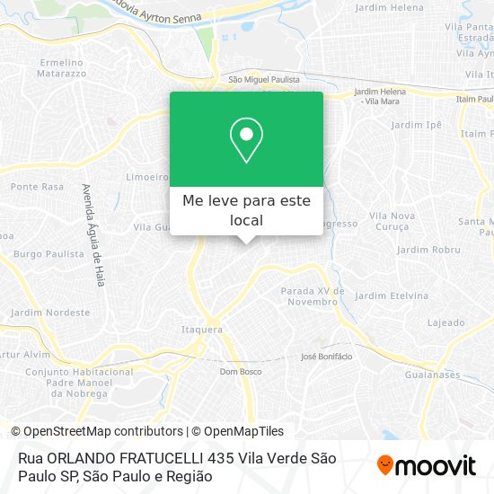 Rua ORLANDO FRATUCELLI  435   Vila Verde   São Paulo   SP mapa