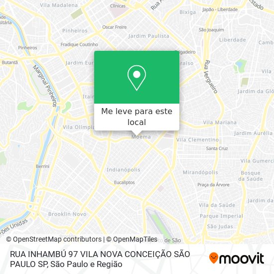 RUA INHAMBÚ  97 VILA NOVA CONCEIÇÃO  SÃO PAULO SP mapa