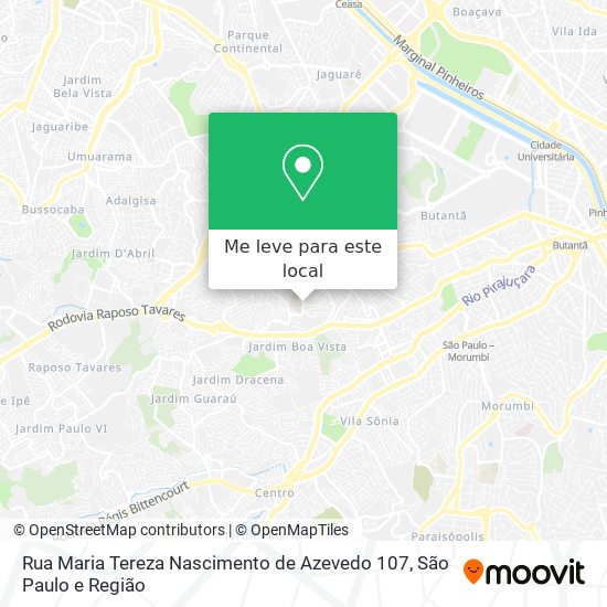 Rua Maria Tereza Nascimento de Azevedo 107 mapa