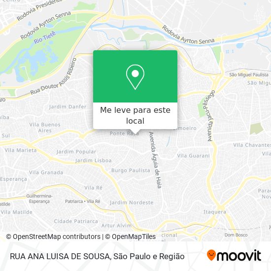 RUA ANA LUISA DE SOUSA mapa