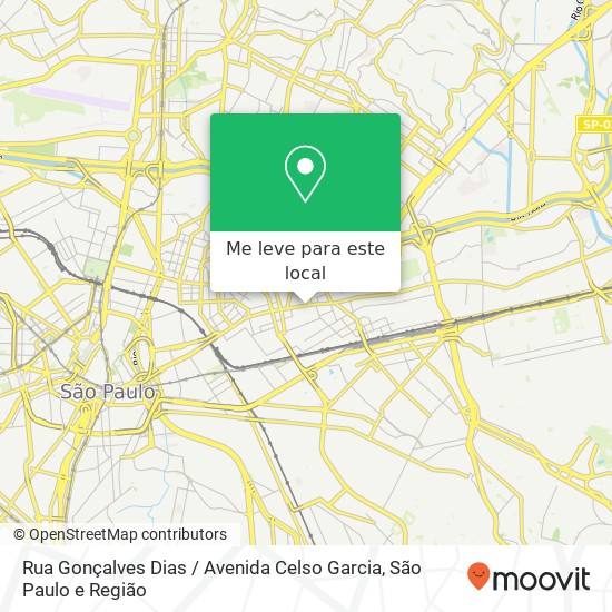 Rua Gonçalves Dias / Avenida Celso Garcia mapa