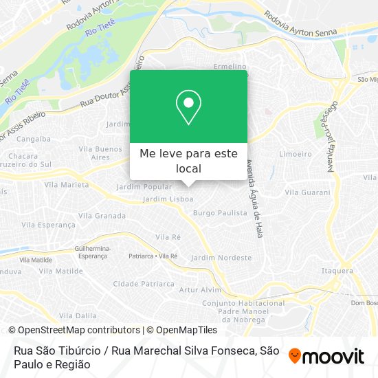 Rua São Tibúrcio / Rua Marechal Silva Fonseca mapa