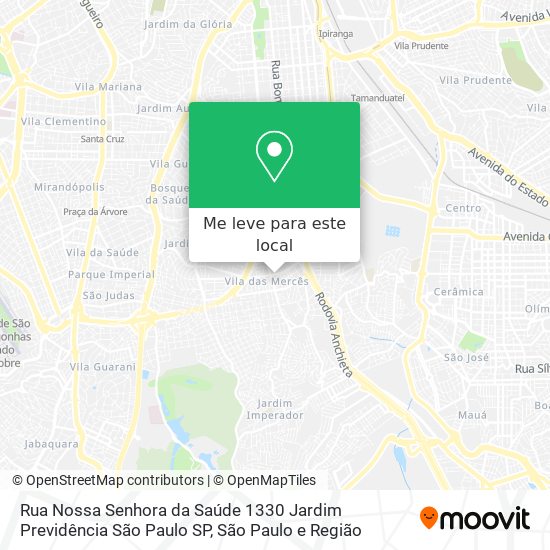 Rua Nossa Senhora da Saúde  1330   Jardim Previdência   São Paulo   SP mapa