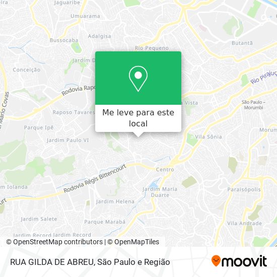 RUA GILDA DE ABREU mapa