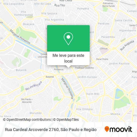 Rua Cardeal Arcoverde 2760 mapa