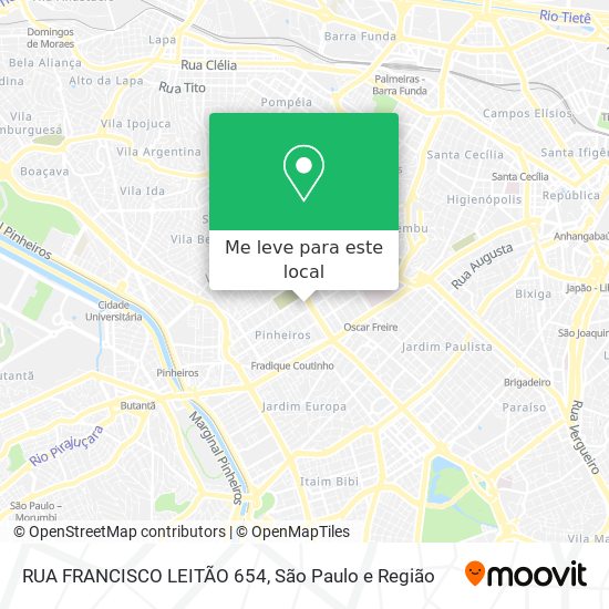 RUA FRANCISCO LEITÃO 654 mapa