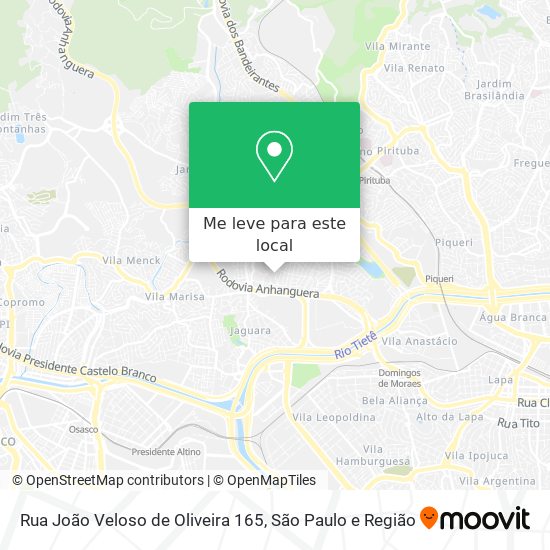 Rua João Veloso de Oliveira 165 mapa