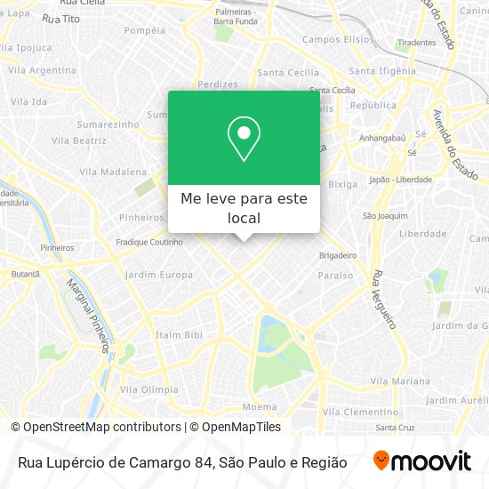 Rua Lupércio de Camargo 84 mapa