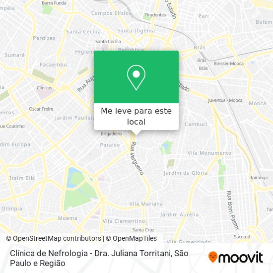 Clínica de Nefrologia - Dra. Juliana Torritani mapa