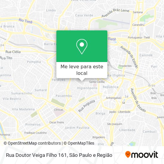 Rua Doutor Veiga Filho 161 mapa