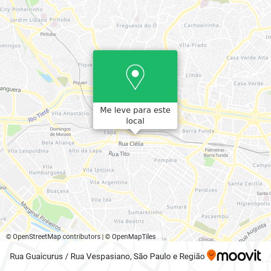 Rua Guaicurus / Rua Vespasiano mapa
