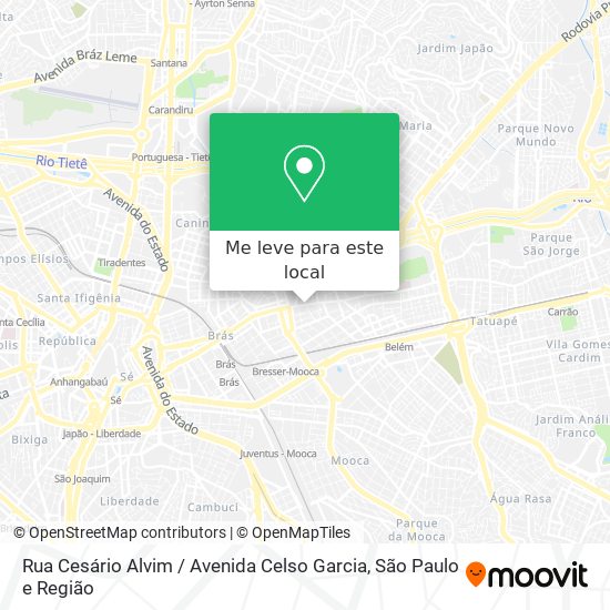 Rua Cesário Alvim / Avenida Celso Garcia mapa
