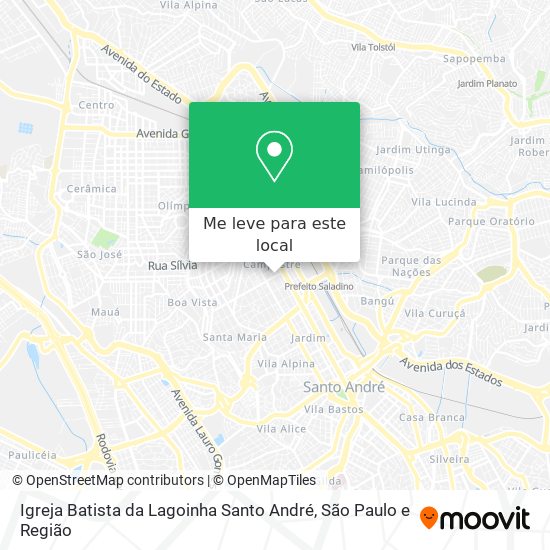 Igreja Batista da Lagoinha Santo André mapa