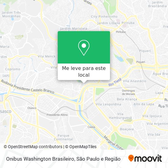 Onibus Washington Brasileiro mapa