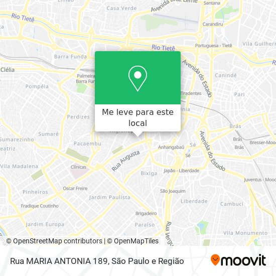 Rua MARIA ANTONIA 189 mapa