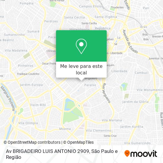 Av BRIGADEIRO LUIS ANTONIO 2909 mapa
