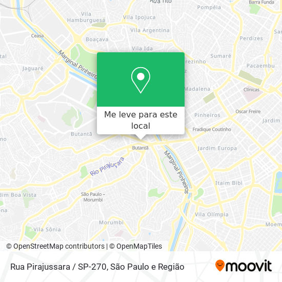 Rua Pirajussara / SP-270 mapa