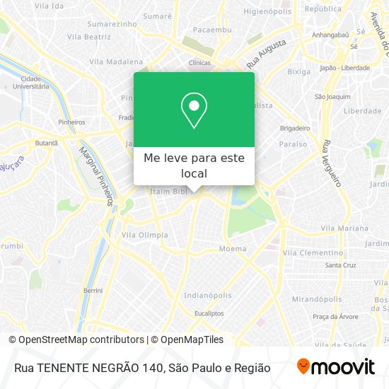 Rua TENENTE NEGRÃO 140 mapa
