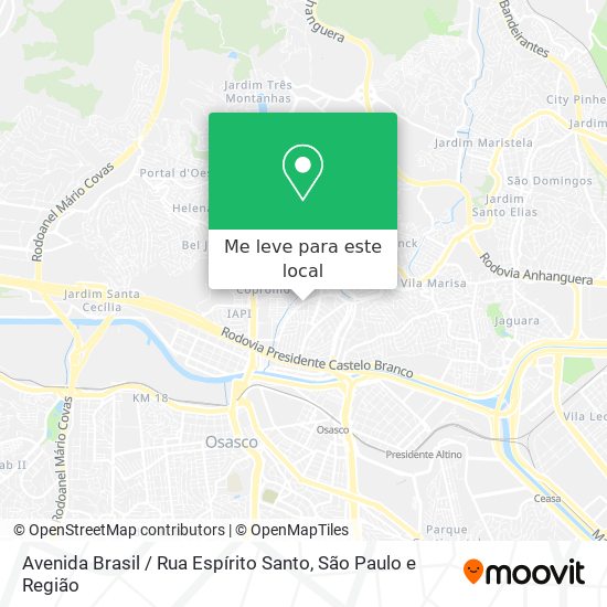 Avenida Brasil / Rua Espírito Santo mapa