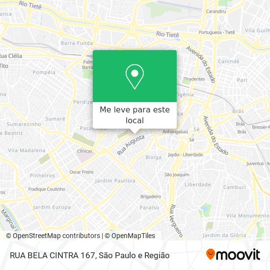 RUA BELA CINTRA 167 mapa