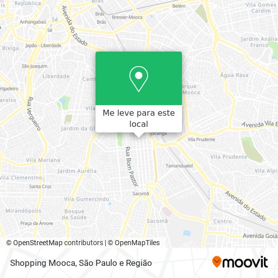 Shopping Mooca mapa