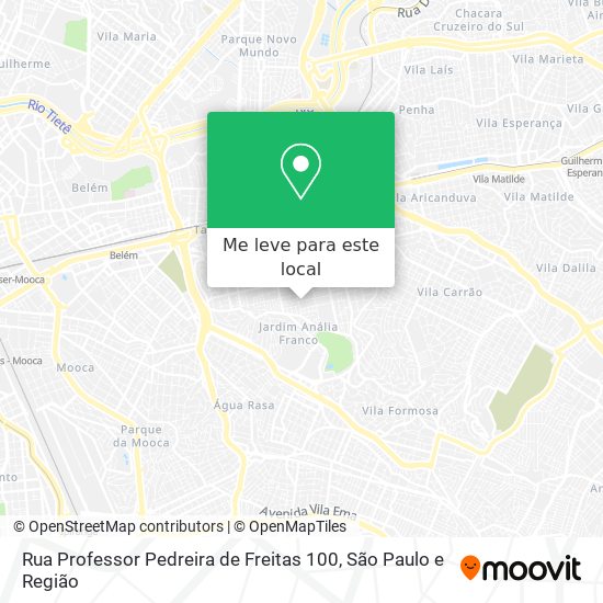 Rua Professor Pedreira de Freitas 100 mapa