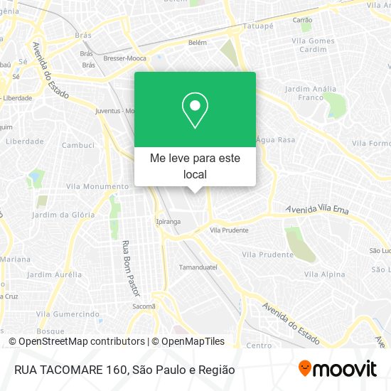 RUA TACOMARE 160 mapa