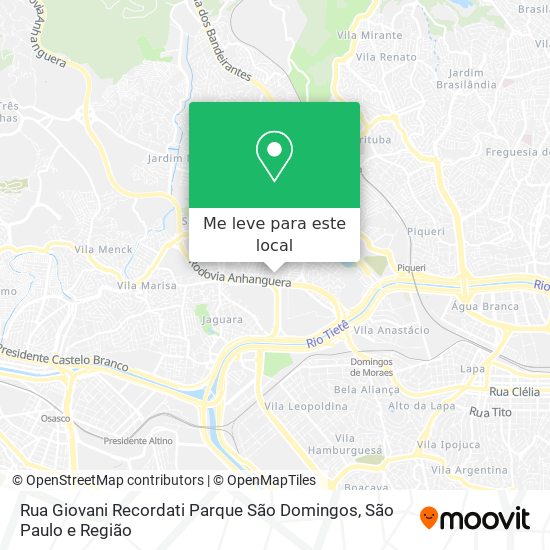 Rua Giovani Recordati  Parque São Domingos mapa
