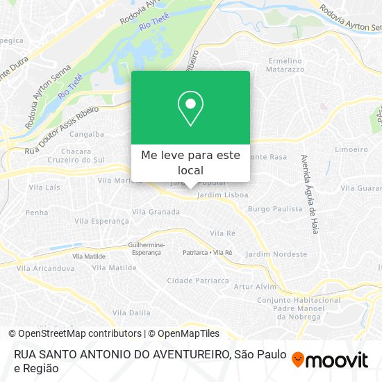 RUA SANTO ANTONIO DO AVENTUREIRO mapa