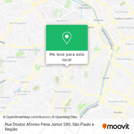 Rua Doutor Afonso Pena Júnior 280 mapa